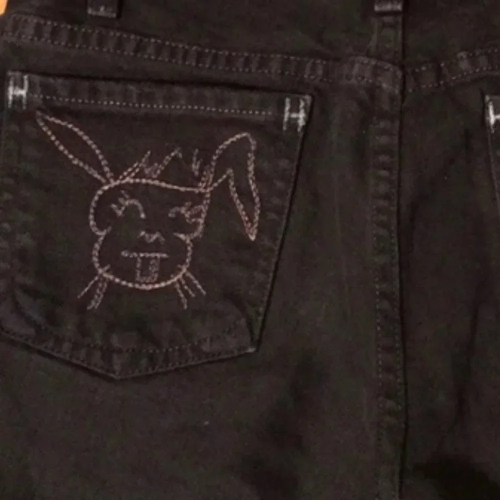 Citizens of Humanity Low Rise Skull and Bunny Jeans Black Size 25 Straight Leg